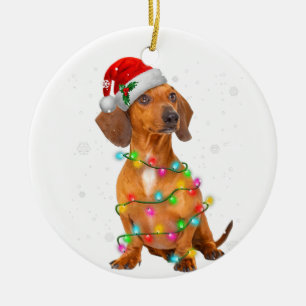 Décoration En Céramique Dachshund Dogs Tree Christmas Sweater Xmas Toxits 