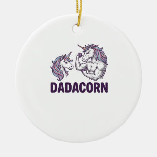 Décoration En Céramique Dadacorn Funny Unicorn Dad Vector Shirt Design_1