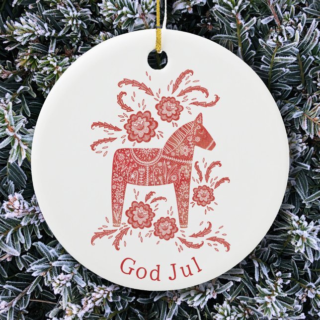 Décoration En Céramique Dala suédois Cheval Dieu Jul (Créateur téléchargé)