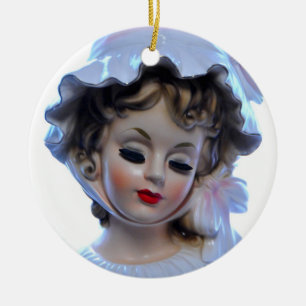 Décoration En Céramique Dame victorienne en Bonnet Ruffled Head Vase Sweet