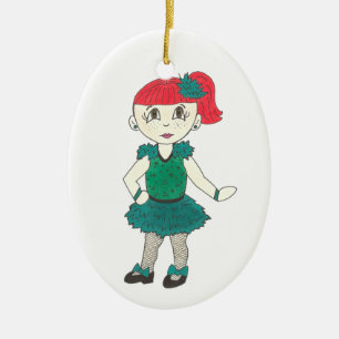 Décoration En Céramique Dance Enseignant Cadeau Vert Tap Considérant Costu