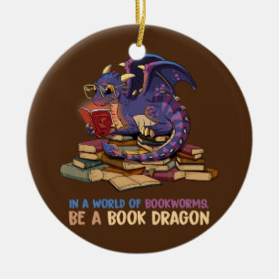 Décoration En Céramique Dans Un Monde Plein De Bookworts Soyez Un Dragon D