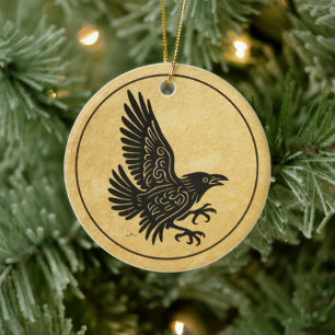 Décoration En Céramique Danse Norse Raven