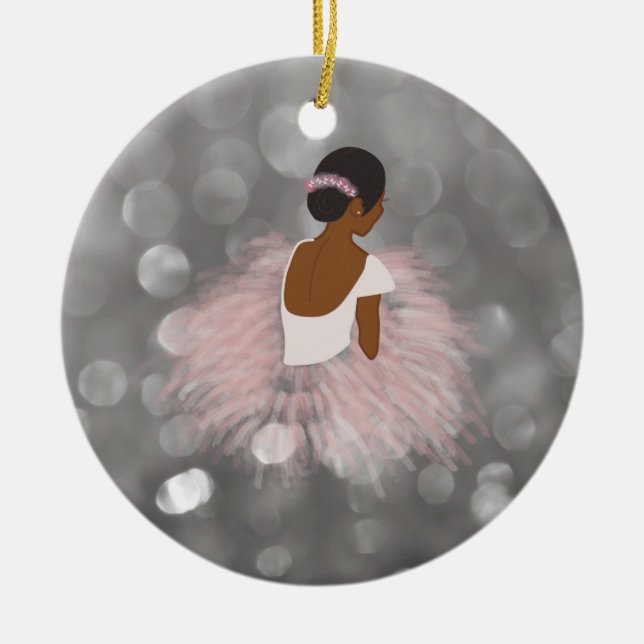 Décoration En Céramique Danseur afro-américain de Ballerina (Devant)