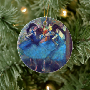 Décoration En Céramique Danseurs en bleu par Edgar Degas, Ballet Art Vinta