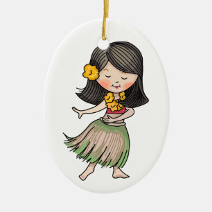 Décoration En Céramique Danseuse de Hula