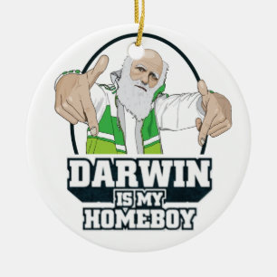 Décoration En Céramique Darwin est mon Homeboy (polychrome)