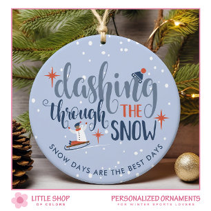 Décoration En Céramique Dashing Through the Snow Winter Photo