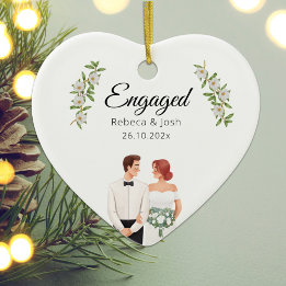 Décoration En Céramique Date du Mariage de Noël pour les gardiens de la ve