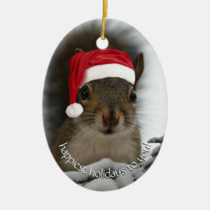 Décoration En Céramique Dated Père Noël Squirrel™ Joyeuses fêtes