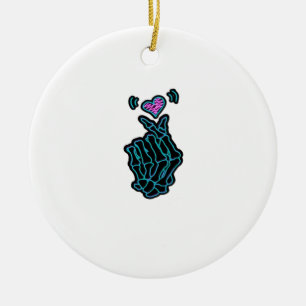Décoration En Céramique De Belles Mains De Squelette Avec Un Signal Coeur 