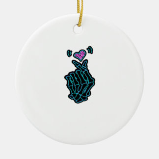 Décoration En Céramique De Belles Mains De Squelette Avec Un Signal Coeur