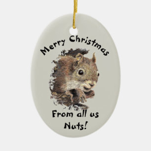 Décoration En Céramique De tous nous aquarelle Nuts d'écureuil de Noël