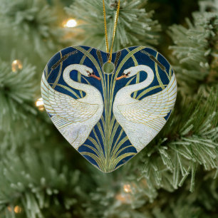 Décoration En Céramique Décor Art Déco Swans Décor Art Nouveau Swan