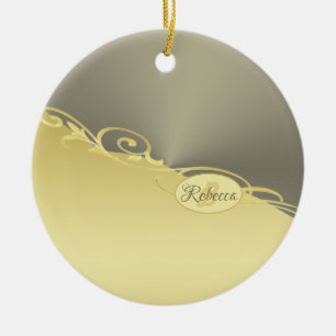 Décoration En Céramique Décor de luxe sur or & argent, Monogramme