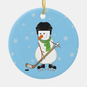 Décoration En Céramique Décor de Noël de Hockey Snowman