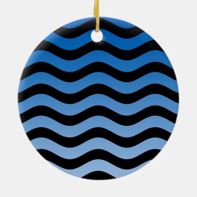 Décoration En Céramique Decor de stripes bleues (Dos)