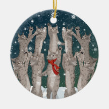 Décor en céramique à deux faces de dix Lynx