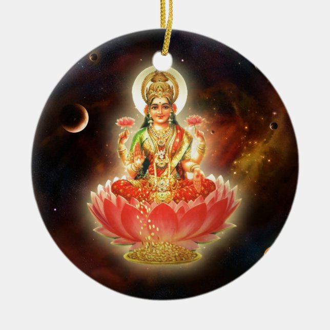 Décoration En Céramique Déesse de Maa Maha Lakshmi Devi Laxmi de la (Devant)