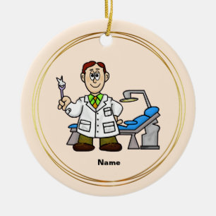 Décoration En Céramique Dentist Day Ornament with Dentist's Name