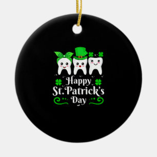 Décoration En Céramique Dentist Happy Jour de la Saint Patrick Dental Assi