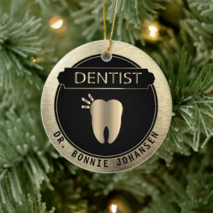 Décoration En Céramique 🦷 dentiste - Noir et Or