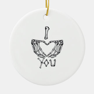 Décoration En Céramique Des Mains De Squelette Qui Font Un Coeur