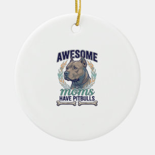 Décoration En Céramique Des mamans géniales ont des Pitbulls Couronne d'os