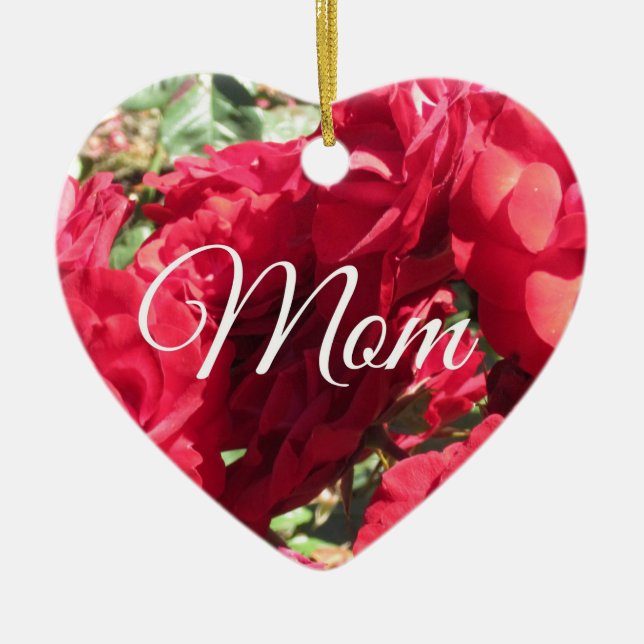Décoration En Céramique Des roses rouges pour maman ! (Devant)