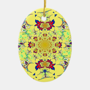 Décoration En Céramique Design en damas floral brillant et coloré