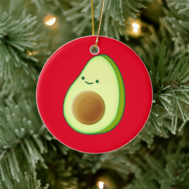 Décoration En Céramique Dessin Avocado rouge (Arbre)