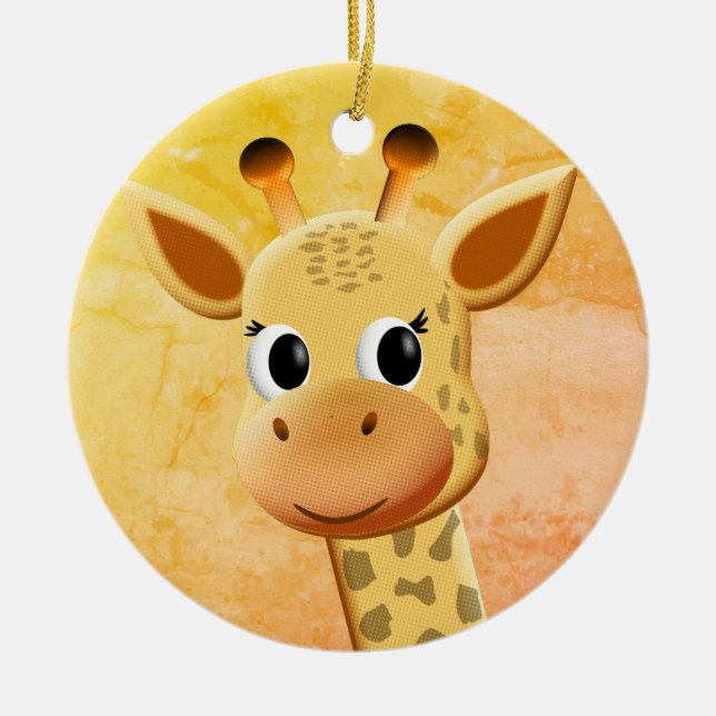 Décoration En Céramique Dessin de Giraffe Bébé mignonne (Devant)