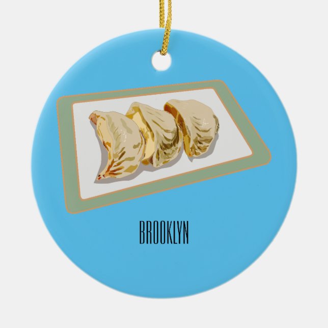 Décoration En Céramique Dessin de Jiaozi / Chinese dumplings (Devant)