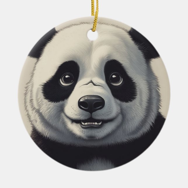 Décoration En Céramique Dessin de Panda (Devant)