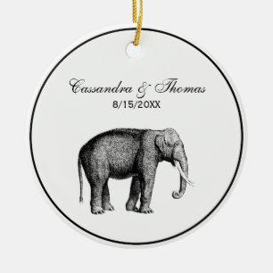 Décoration En Céramique Dessin d'éléphant vintage