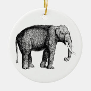 Décoration En Céramique Dessin d'éléphant vintage