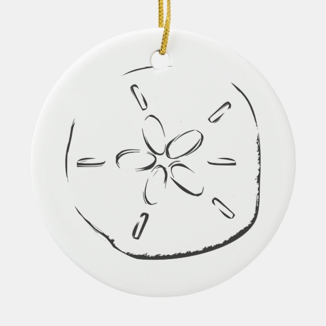 Décoration En Céramique Dessin Dollar De Sable (Devant)