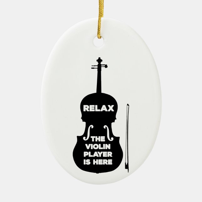 Décoration En Céramique Détendez-vous Le Joueur de violon est ici (Devant)