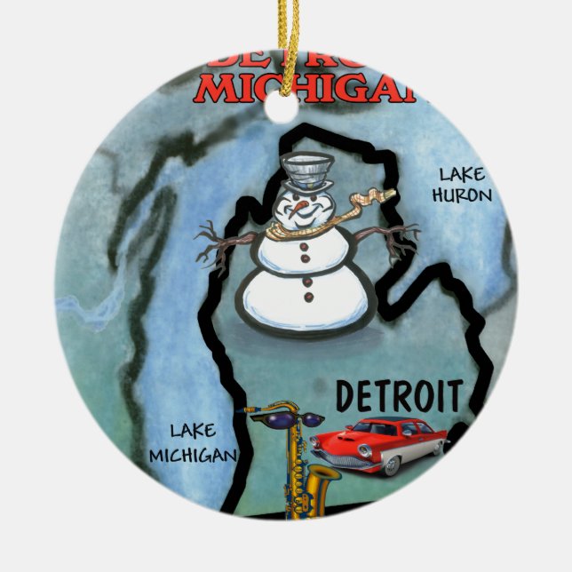 Décoration En Céramique Detroit Michigan (Devant)