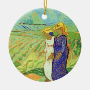 Décoration En Céramique Deux femmes traversent les champs par Vincent van 