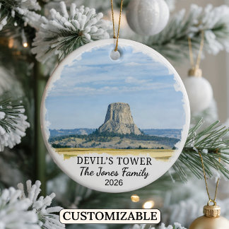 Décoration En Céramique Devil's Tower monument national personnalisé, Wyom