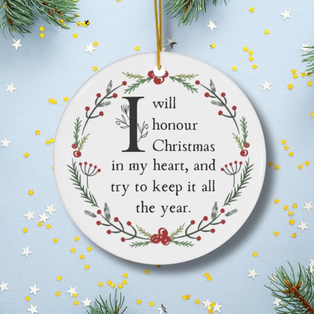 Décoration En Céramique Dickens A Christmas Carol Scrooge Personnalisé (This Dickens Christmas ornament, in Victorian style, makes a beautiful family keepsake.)