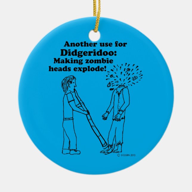 Décoration En Céramique Didgeridoo fait exploser des zombies (Devant)