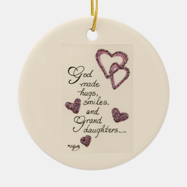 Décoration En Céramique Dieu a fait des câlins dessin coloré disant orne c (Devant)