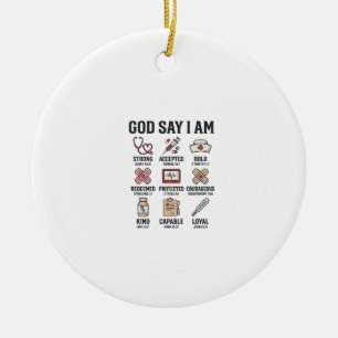 Décoration En Céramique Dieu dit que je suis infirmière Foi Design de grav