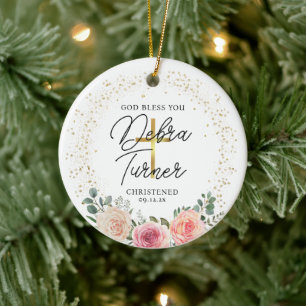 Décoration En Céramique Dieu vous bénisse Noël baptême