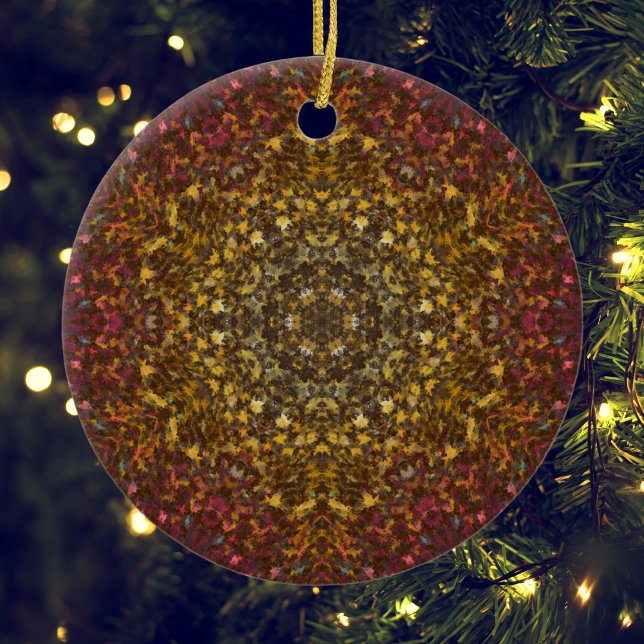 Décoration En Céramique Digital Mandala jaune rouge et rose (Créateur téléchargé)