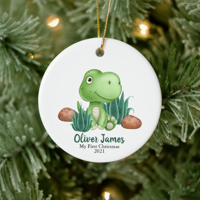 Décoration En Céramique Dinosaur Christmas Ornament, First Christmas (Arbre)