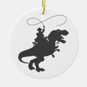 Décoration En Céramique Dinosaure de cow-boy à l'époque préhistorique