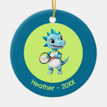 Dinosaure de tennis bleu